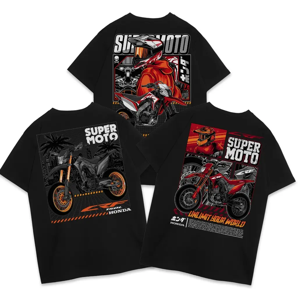 KAOS HONDA CRF - KAOS SABLON MOTIF - MOTOR SERIES
