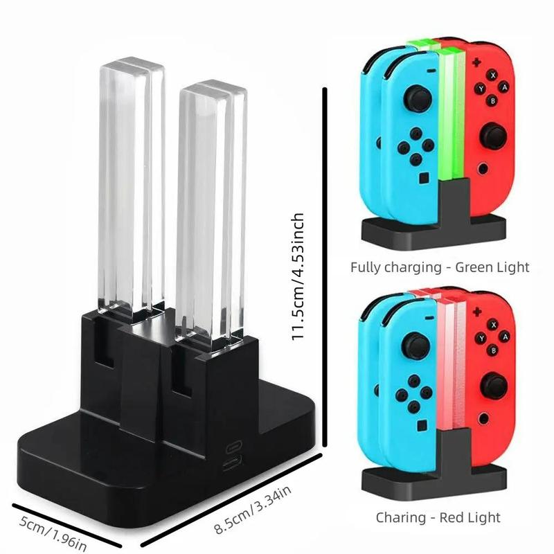 Gaming Controller Charger For Switch & OLED Model, 1 Box Charging Station For Pro Controller With LED Charger Indicator & Type C Charging Cable, Gaming Console Accessories 1