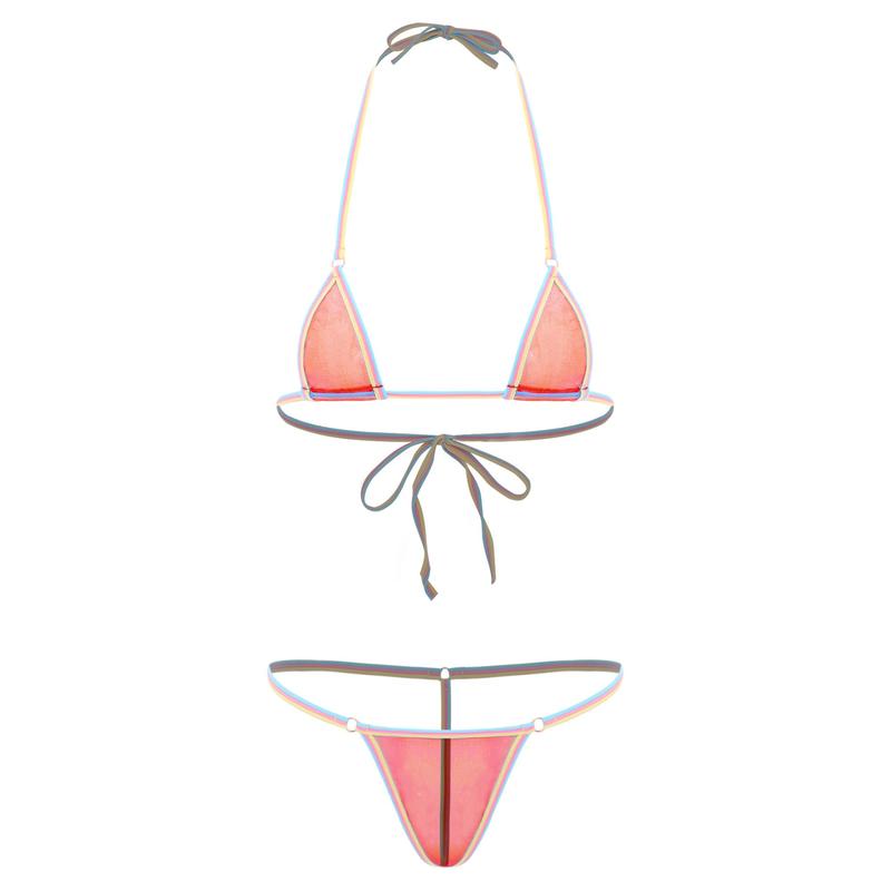 Bộ Bikini Siêu Nhỏ Dây Lưới Xuyên Thấu, YiZYiF, Dành Cho Nữ, Áo Tắm Brazil, Áo Ngực Mini Kèm Quần Lọt Khe 4