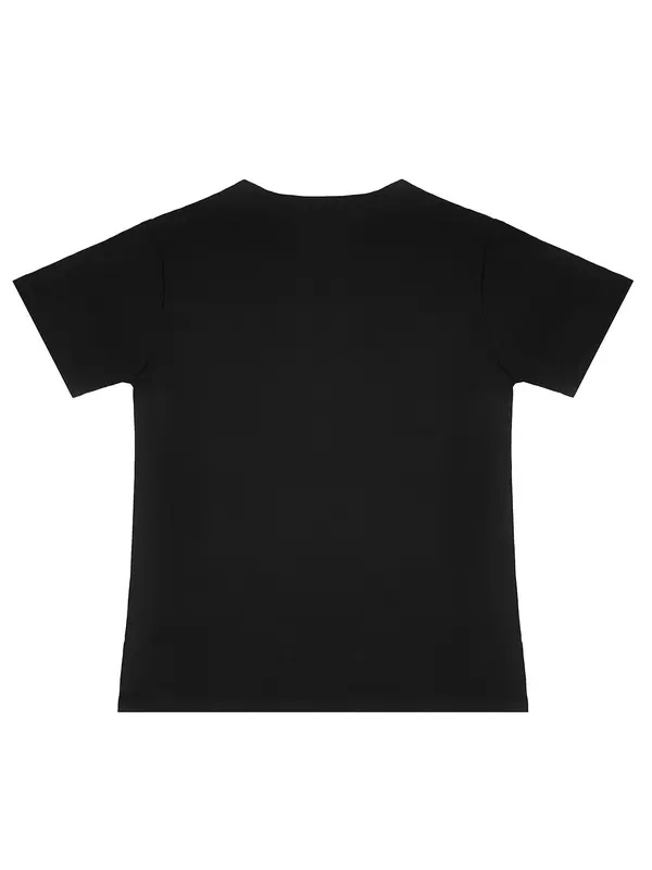 Women's Arabic Letter & Map Print Round Neck Tee, Casual Short Sleeve Crew Neck T-Shirt for Summer, Fashion Women's Top for Daily Wear 1
