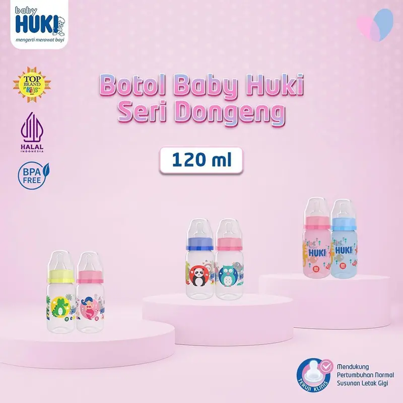 Botol Susu Huki Dot Gepeng Bulat 240ml 120ml 60ml 4