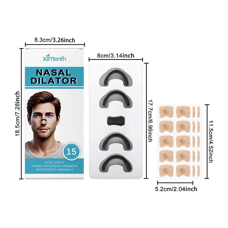 Product Introduction of Nasal Care Set, 1 Box Gentle Ingredients Nasal Strips & Nasal Patch, Portable Nasal Care Products for Home & Travel 1