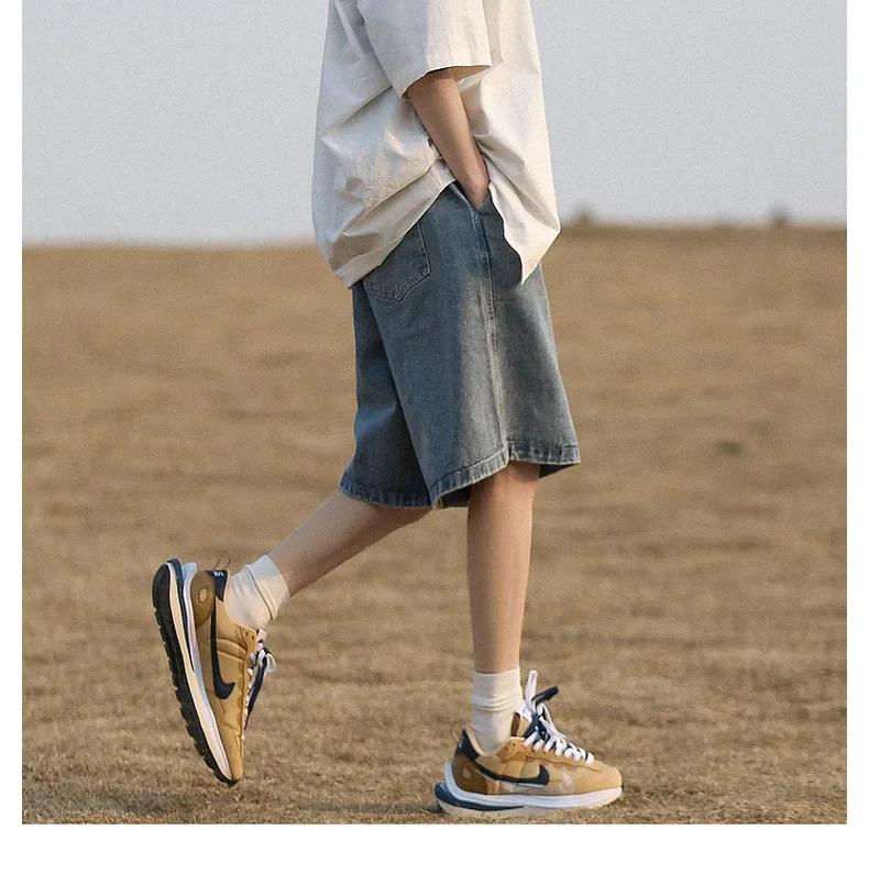 Product Introduction of American Style Vintage Denim Shorts Men's Loose Fit Straight Leg Casual Pants Trendy Brand Japanese Style City Boy 14