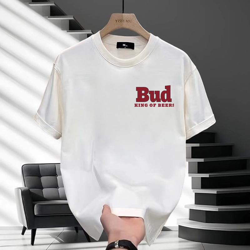 Product Introduction of Desain cetak monogram asli, kaos lengan pendek longgar sederhana untuk pria 8