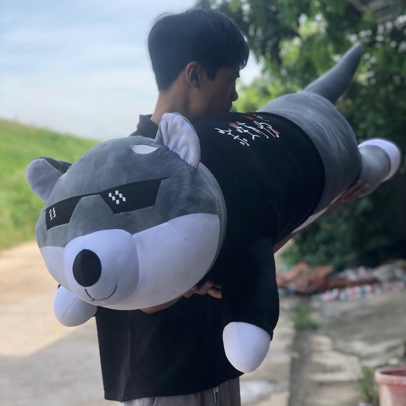  Gấu bông chó ngáo husky đeo kính m5 Thú Bông Thú Nhồi Bông Đồ Chơi Toy 