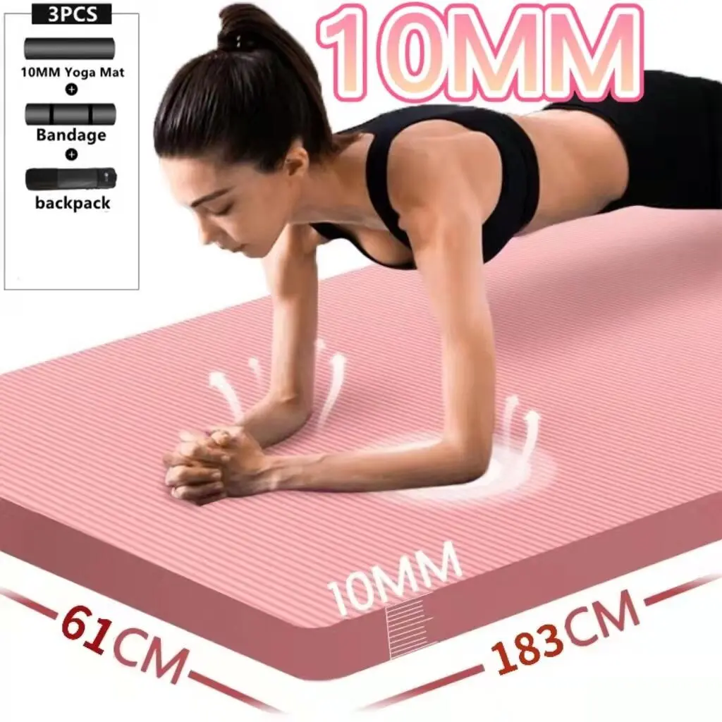Exercise Mat Yoga Matt For Workout NEW SIZE 183CM X 61CM With Carrying Strap Bag