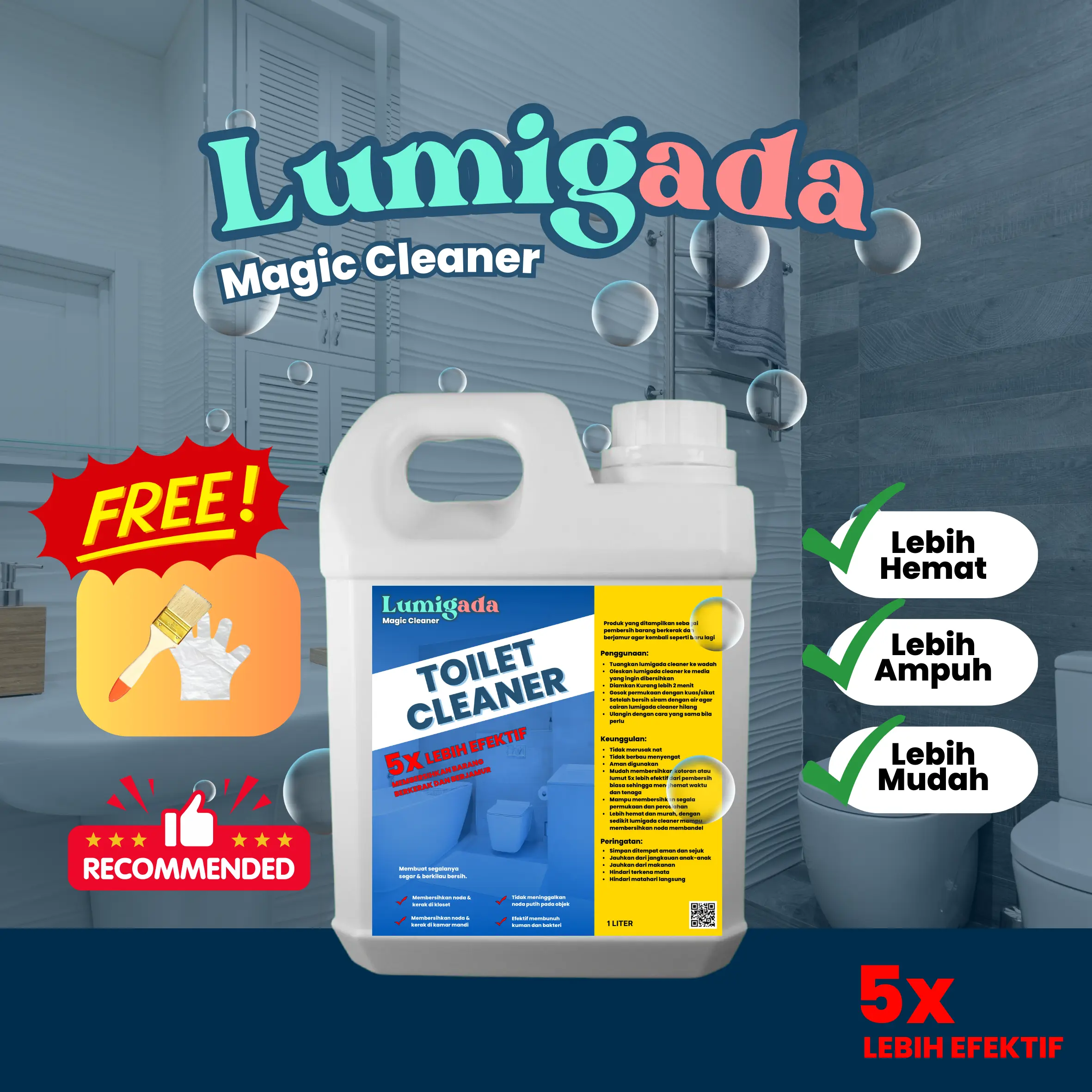Toilet Cleaner Pembersih Kerak Keramik/Toilet/Kamar Mandi kemasan 1 Liter