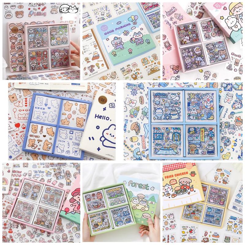 Sticker cute tổng hợp Set 10 tấm sticker hình dán dễ thương trang trí sổ planner bullet journal Tẻn Tẻn
