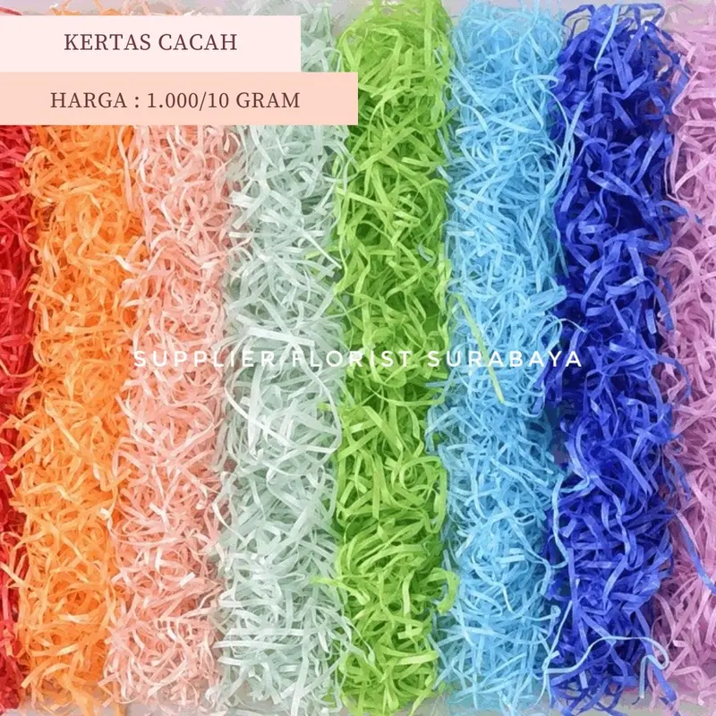 KERTAS CACAH KERTAS SERUT SHREDDED PAPER ISIAN HAMPER HAMPERS KERTAS SUWIR ISIAN FILLER GIFT BOX PARCEL KERTAS PACKING UNTUK BUAH BUAHAN SOUVENIR 0