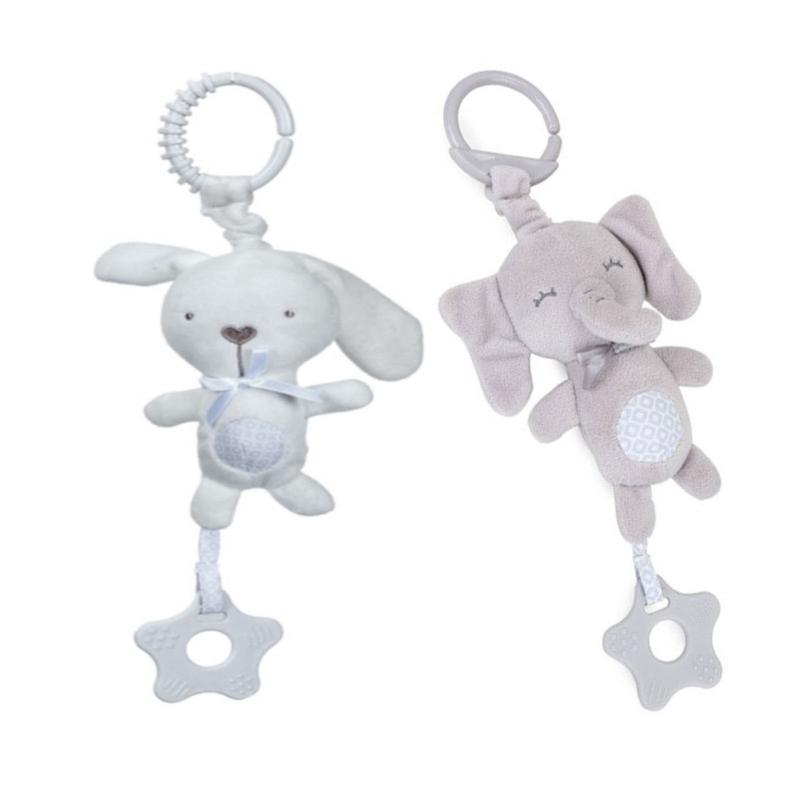Product Introduction of Cartoon Animal Shake Bell Pendant Plush Elephant Rabbit Cute Rattle Windchime 1