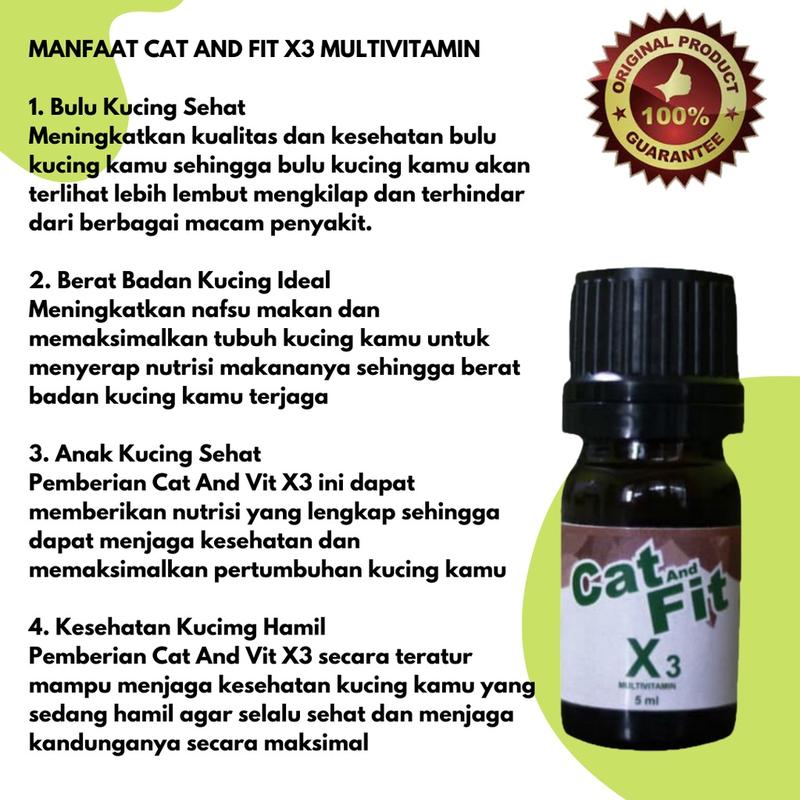 Cat And Fit X3 Multivitamin kucing gemuk bulu lebat cocok untuk vitamin kitten 4
