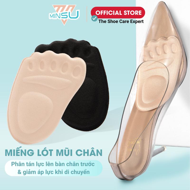 Miếng Dán Lót Mũi Giày Eva 6D MINSU M5529 Đệm Êm Chống Trượt Đau Nửa Bàn Chân Trước Giảm Size Giày Bị Rộng Thấm Hút