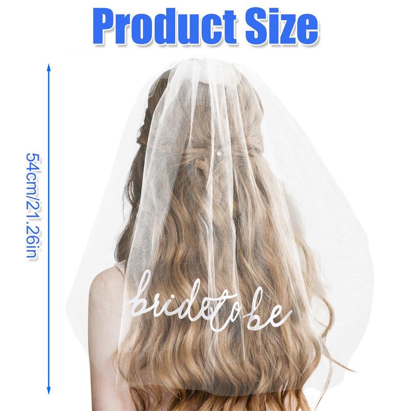 Product Introduction of Bride Veil for Bachelorette Party, White Bridal Veil Headwear Bridal Shower Accessories Gifts for Bride Engagement Supplies 0