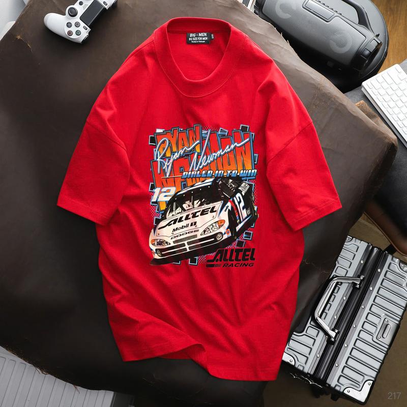 Bigmen.Bigsizemen- Áo thun cotton nhiều màu in Xe Đua cá tính bigsize nam< 135 kg