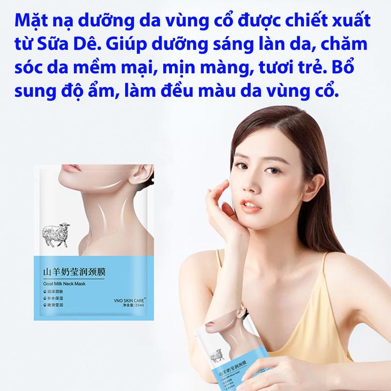 Product Introduction of [SỮA DÊ] COMBO 5 Miếng Mặt Nạ Dưỡng Da Vùng Cổ VNO Chiết Xuất Từ Sữa Dê – Chăm Sóc Nếp Nhăn, Dưỡng Ẩm, Sáng Da, Làm Mịn Da 4