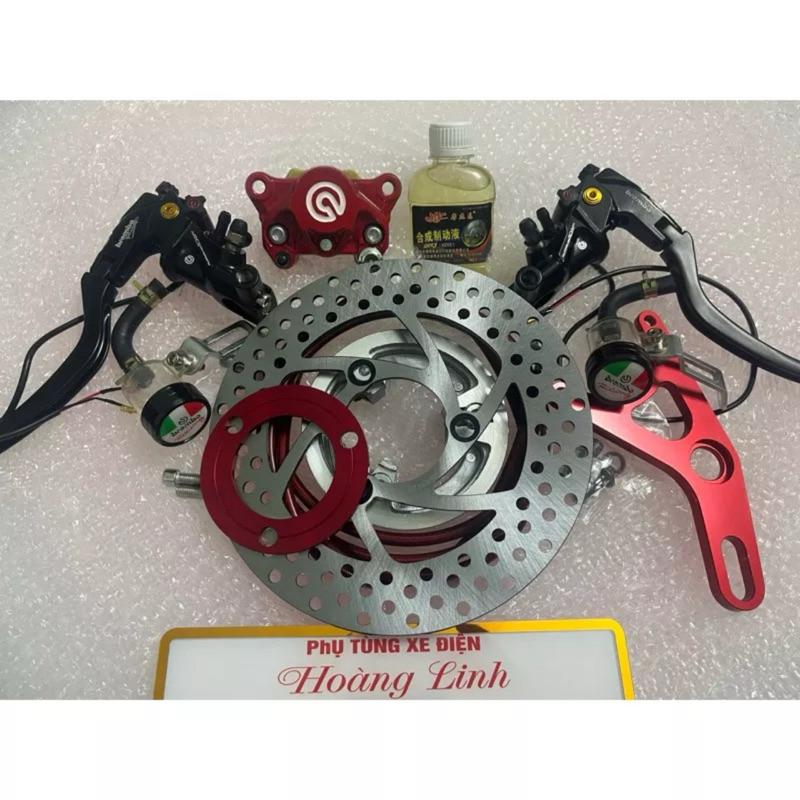  Combo phanh đĩa sau xe điện dùng cho bánh 12inh tay phanh brcmbo trái có chân gương   tặng kèm ốc heo long đền  Phụ Tùng Phụ Kiện 