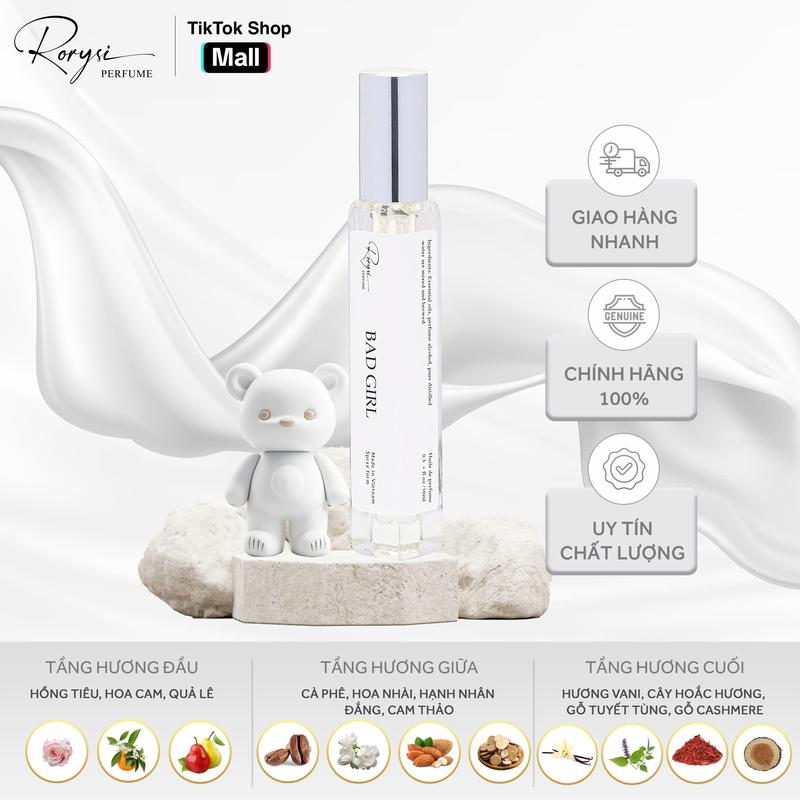 Nước Hoa Nữ Rorysi BAD GIRL  Mùi Hương  Bí Ẩn, Năng Động, Thu Hút Dạng Xịt 10ml  Perfume