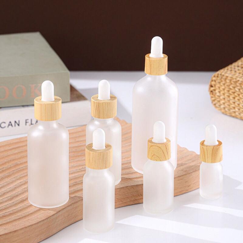 Lọ chiết serum, lọ đựng serum nắp gỗ, phong cách Nhật Bản (10ml/20ml/30ml/50ml/100ml)