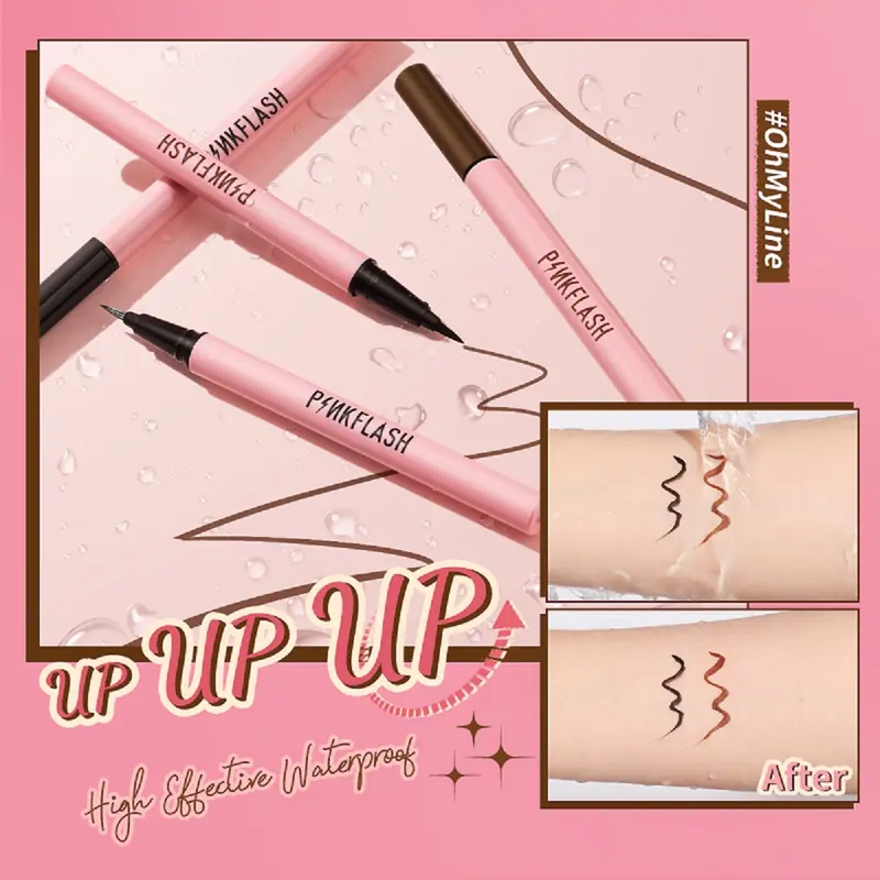 Pinkflash Mascara + Eyeliner + Auto Eyebrow Set Waterproof Eyeshadow 7