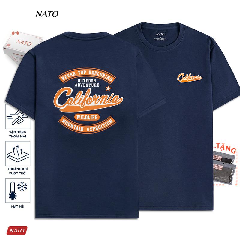 Áo Thun Cổ Tròn Nam CALI Vải Cotton Cao Cấp Đẹp Phông Tay Ngắn Màu Trắng Đen Đỏ Xanh Navy Trơn Họa Tiết NATO Menswear