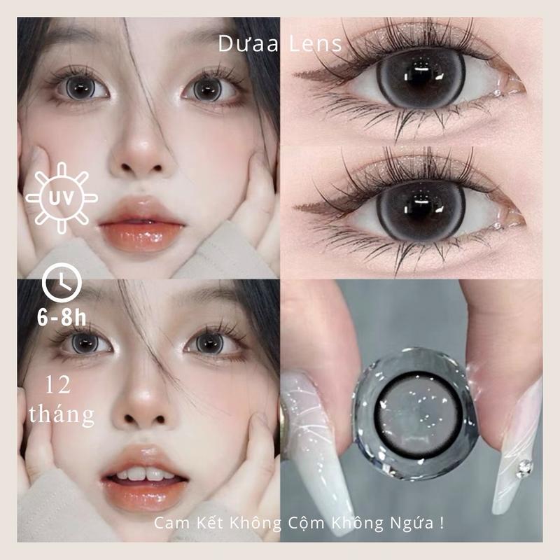 DƯAA LENS - Kính Áp Tròng Xám Viền Đen Dream Gray Giãn To lens  xám  giãn  14.5