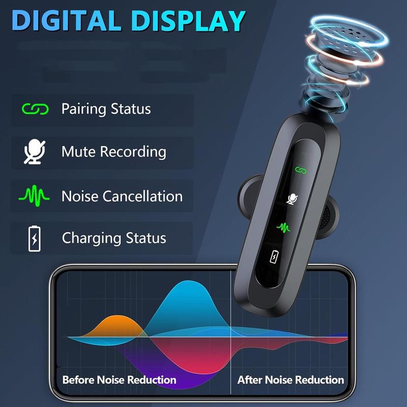 Wireless Microphone, Professional Wireless Microphone for iPhone & Android Phone, Clothing Microphone for Video Recording, Teaching, Interviews, Podcast 7