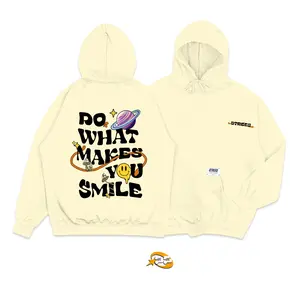 STREES Sweater Hoodie MakeSmile Pria & Wanita Keren Berbahan Kain Fleece Lembut nyaman Size M-XXL Panjang Santai Lokal Distro