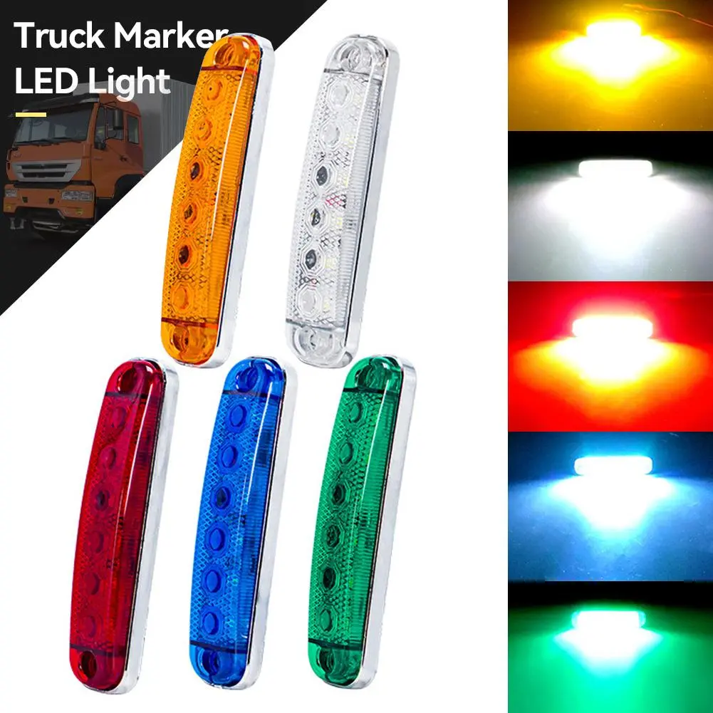 Đèn đánh dấu khoảng cách bên hông xe kéo, 12V- 80V, 6LED, Ống kính cảnh báo đèn nhấp nháy, Đèn đánh dấu bên xe tải, # 467189
