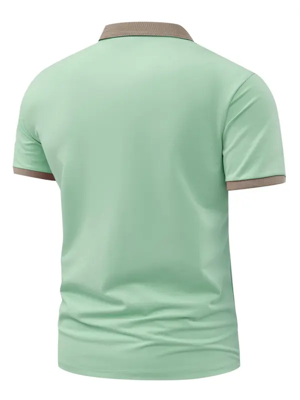 Men's Wing Print Polo Shirt, Regular Fit Casual Short Sleeve Collared Top for Summer, Fashion Men's Clothes for Daily Wear 5