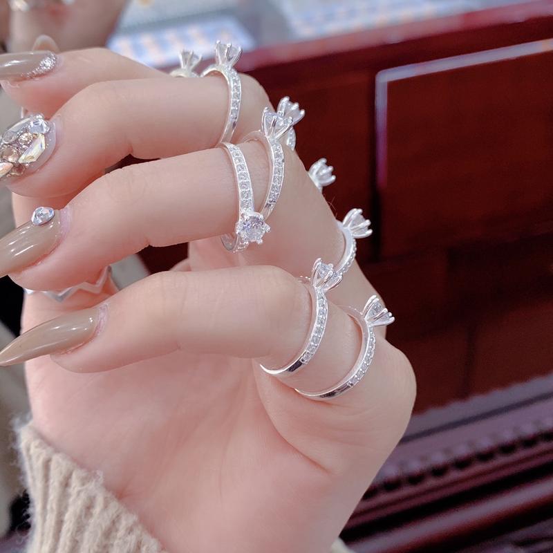 [N75] nhẫn nữ sáu chấu bạc ta cho nữ có đủ sz tay _Bạc đẹp Hải hạnh HHJ