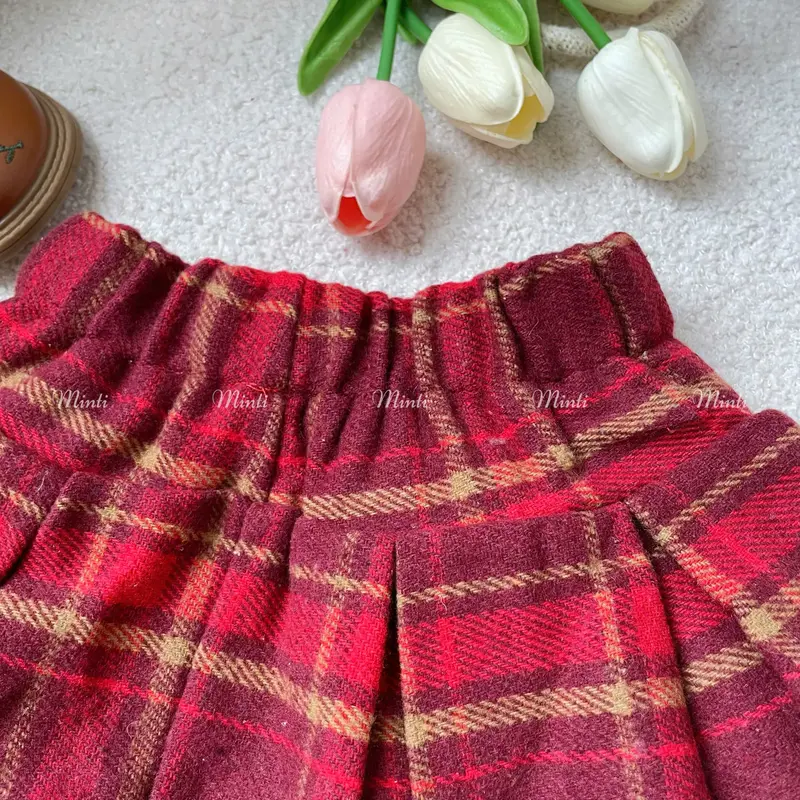 MT37 - Chân Váy Caro Đỏ Cho Bé Gái Dễ Thương - QCCC 5