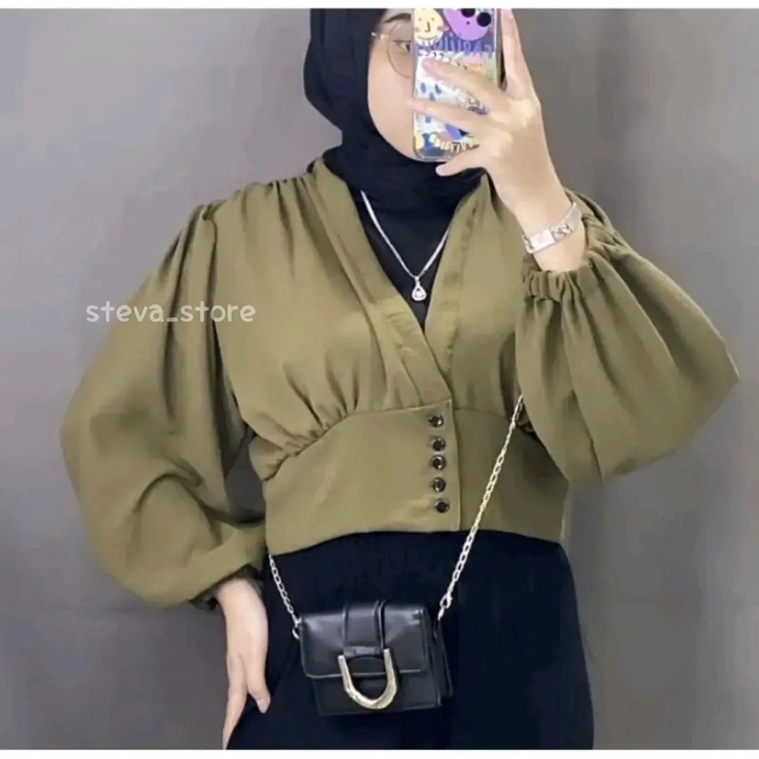 NB NABILA ATASAN KANCING // CRINKLE AIRFLOW PREMIUM // BLOUSE