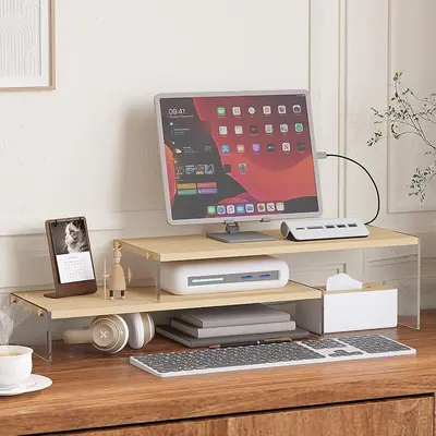 Monitor Riser FENGE Computer Adjustable Length And Angle Stand With ...
