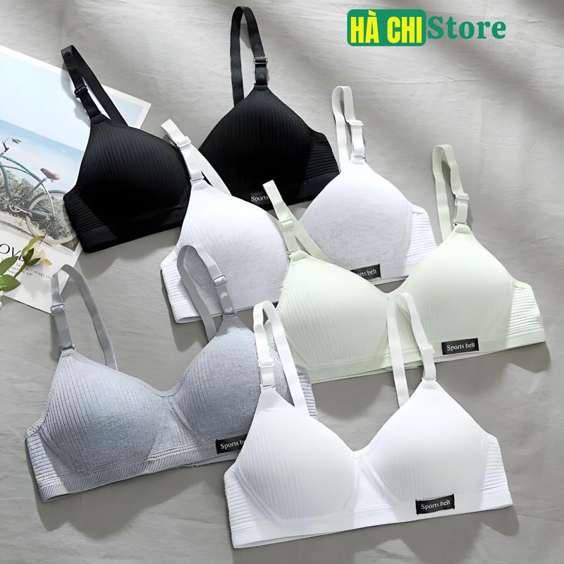 Bộ 3 Áo lót nữ sinh viên, học sinh không gọng đệm cotton liền mỏng AL33 có dây điều chỉnh, dây liền