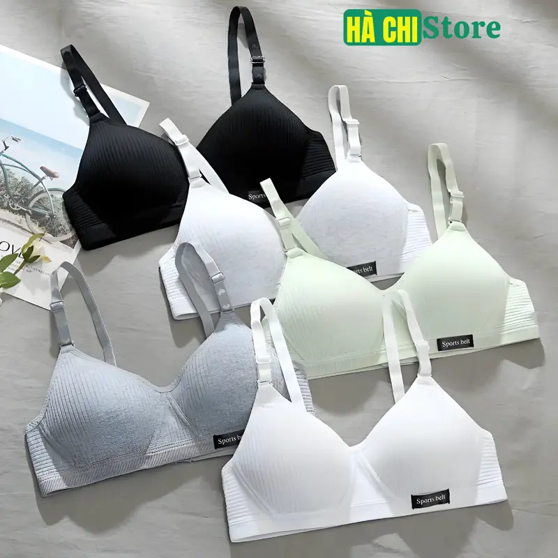 Bộ 3 Áo lót nữ sinh viên, học sinh không gọng đệm cotton liền mỏng AL33 có dây điều chỉnh, dây liền