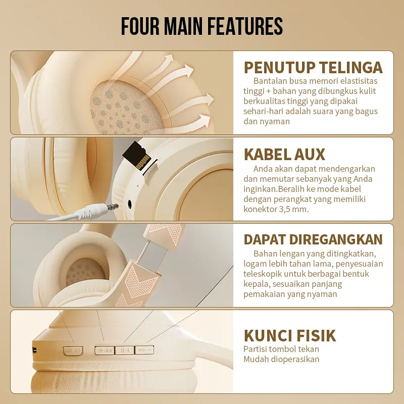 M6 Headphone Bluetooth Wireless Headset Earphone Bluetooth 5.3 Hifi Sound Quality Headphone Noise Cancellation 2