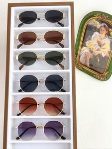 Lentes de Marco Metálico Retro Ovalados para Mujer, Gafas de Moda Y2K, Marcos Decorativos de Estilo Callejero Multiforma, Set de 6 Piezas