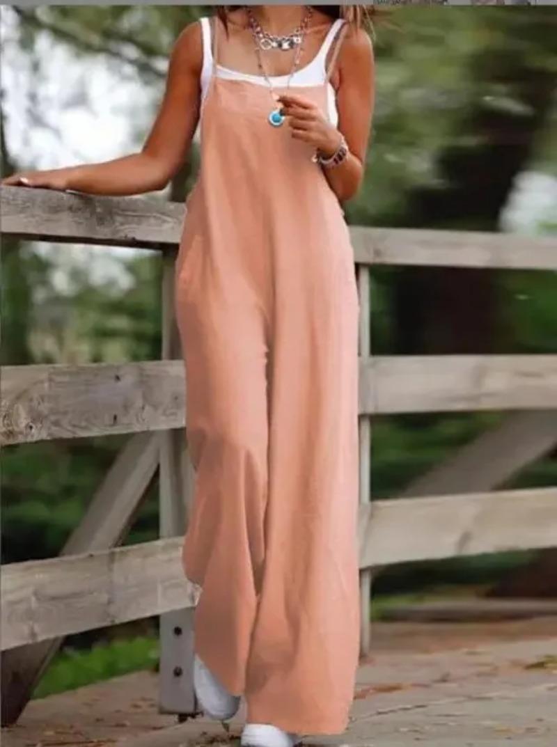 Product Introduction of Oversized S-5XL Women Loose Overalls Summer Fashion Female Sleeveless Wide Leg Pant Suits 2