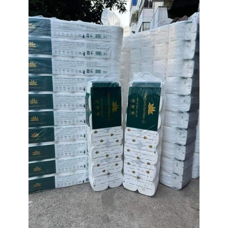  Giấy vệ sinh Việt Nam airline bịch 12 cuộn 3 lớp nặng 1.5kg không lõi hàng cao cấp chính hãng dai mềm mịn 