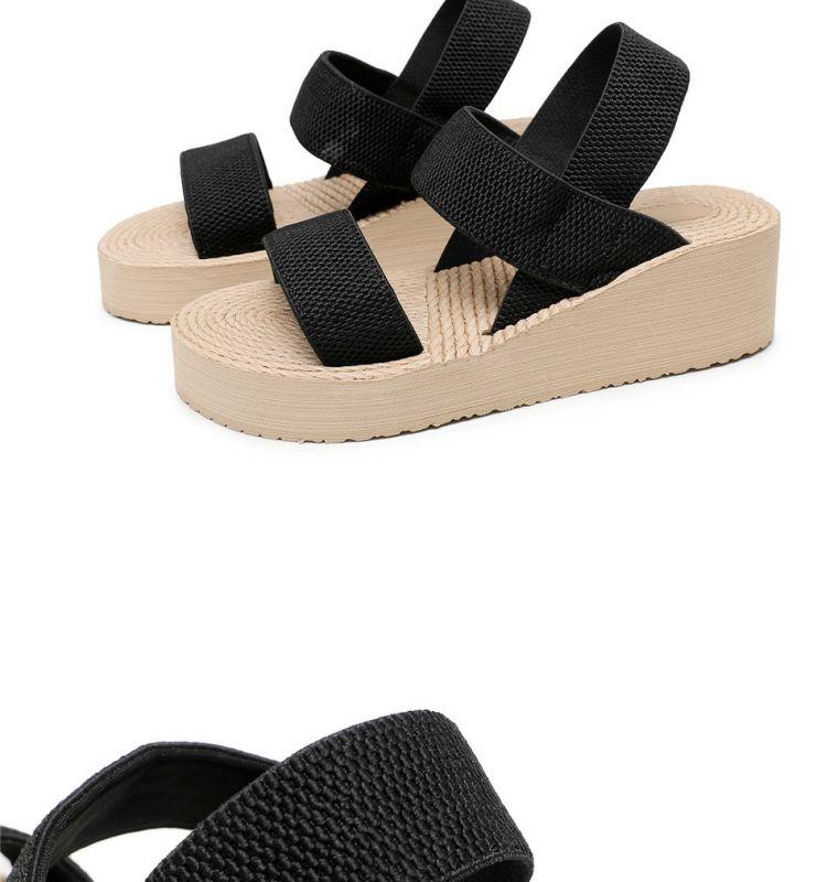 Product Introduction of 2025 Women's Outdoor Sandals Summer New Korean Style Fashionable Cross Strap Fashionable Platform Roman Shoes Sandals 19