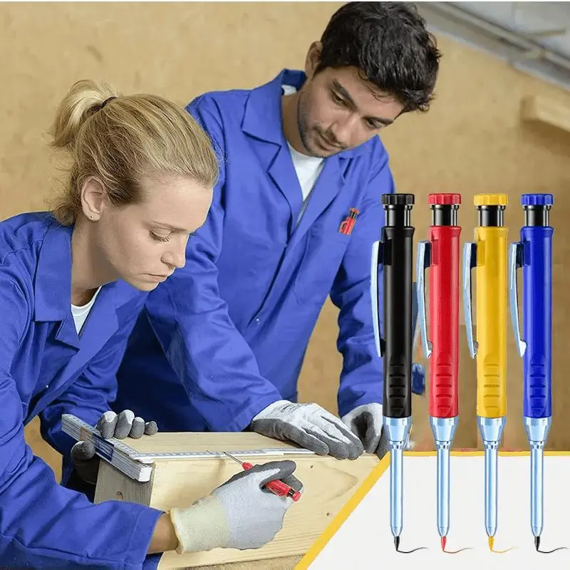 Automatic Pencil Set, 5 Counts/set Including 2 Counts Pencil & 3 Counts Lead Refill,  Mechanical Pencil for Woodworking, Architecture, Drawing 2