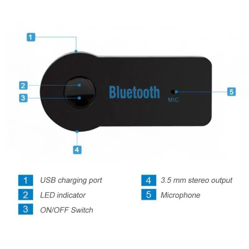 Bộ Chuyển Đổi Âm Thanh Bluetooth trên ô tô, Bộ thu không dây 35mm, cho loa và tai nghe trên ô tô, B7G6 6