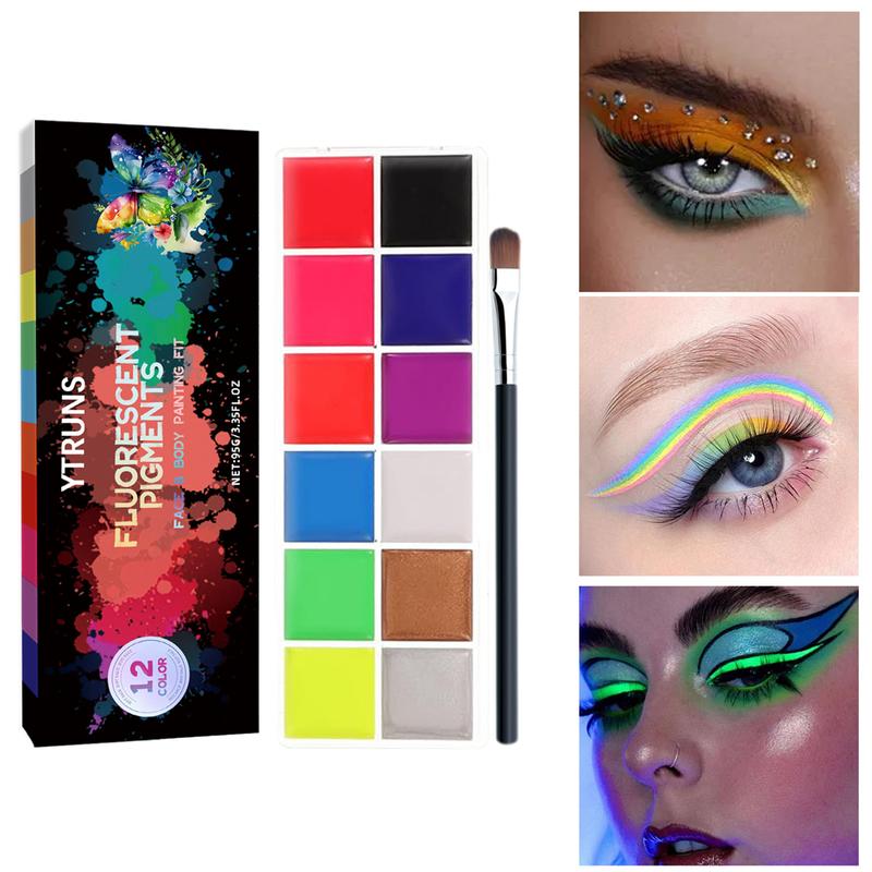 YTRUNS Face Body Paint Set 12 Colors Professional Makeup Palette ...