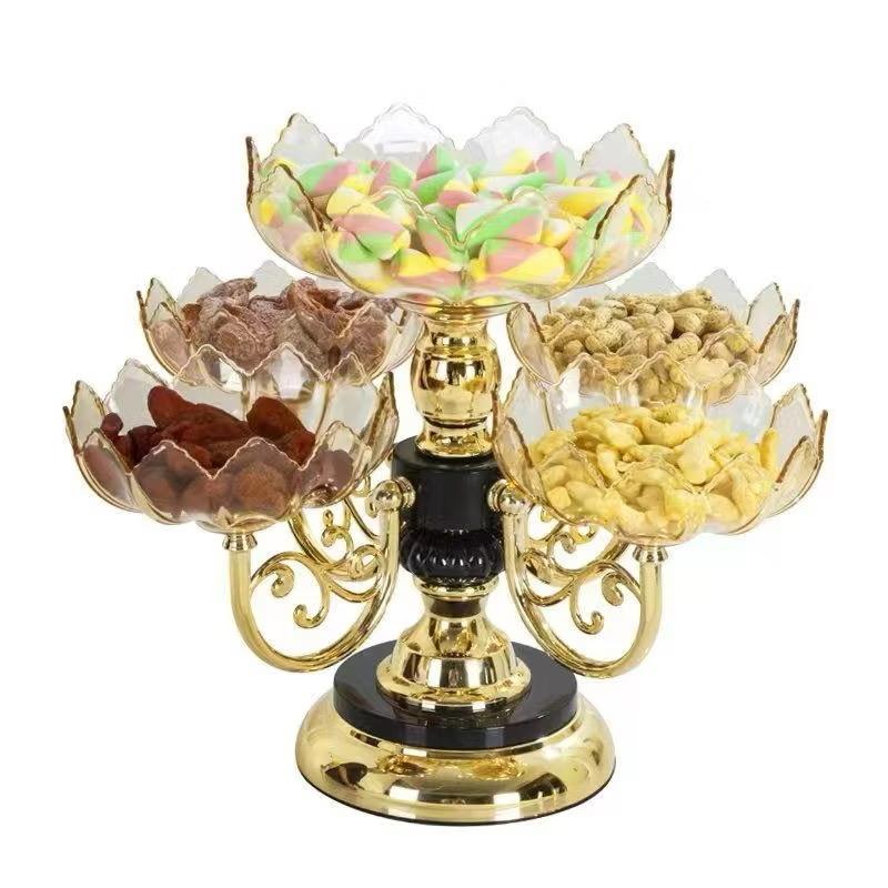  Khay Mứt Tết 5 Cánh Sen Vàng Xoay 360 Độ Khay Đựng Bánh Kẹo Hoa Quả Đồ Ăn Vặt Khay Mứt 5 Cánh Sen Vàng Xoay 360 Độ Sang Trọng Kitchen 