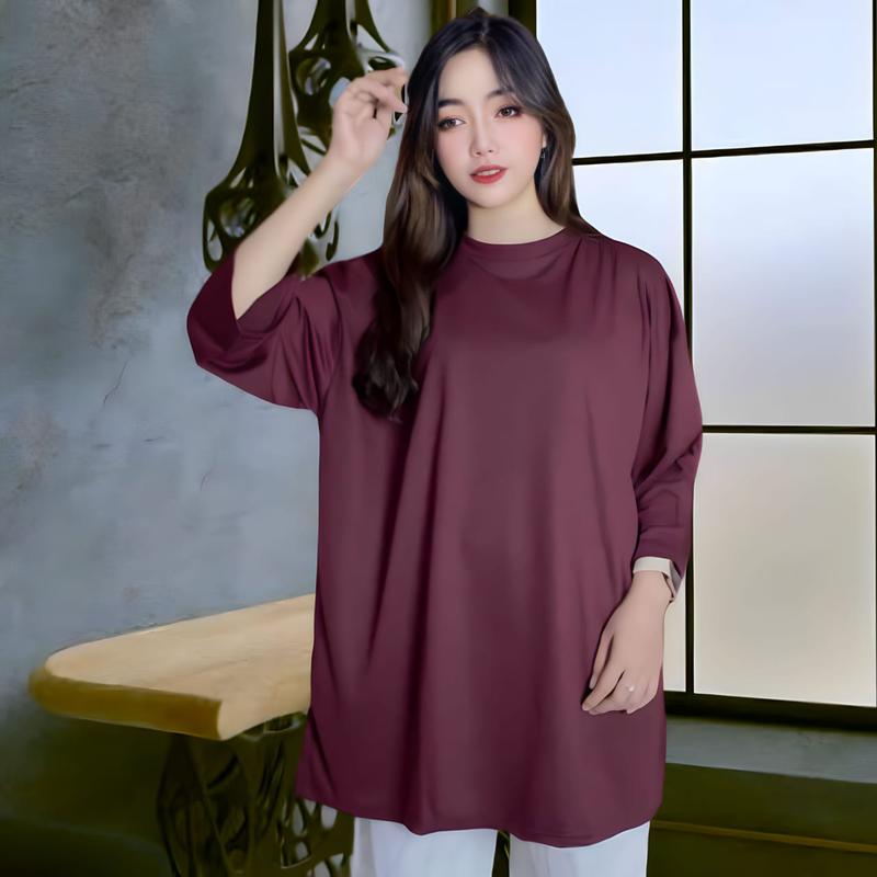 DEWIE ATASAN OVERSIZE LD 130 POLOS BASIC baju wanita kaos oblong Panjang Variasi Kombinasi DEWIE ATASAN OVERSIZE LD 130 POLOS BASIC baju wanita kaos oblong Panjang Variasi Kombinasi