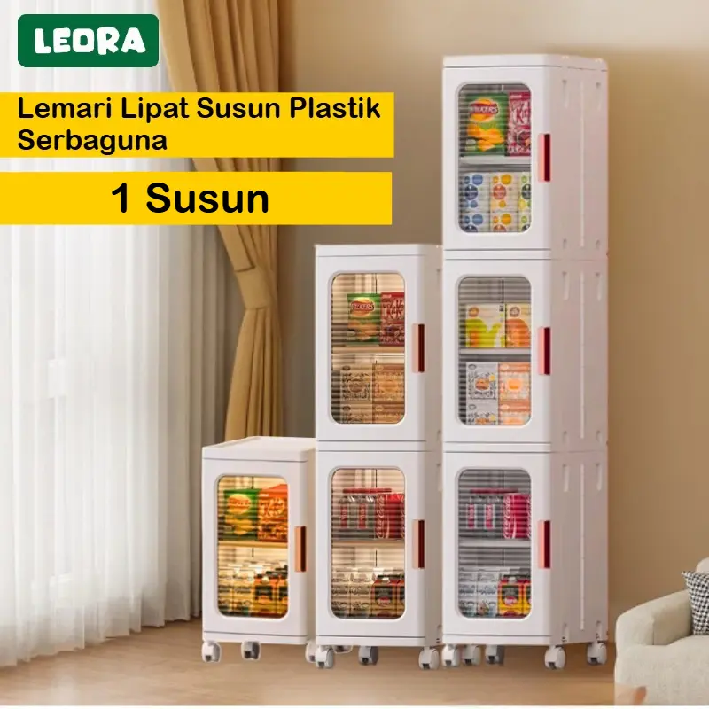 LEORA Lemari Lipat 1 SUSUN LEORA Lemari Pakaian Plastik Lemari Portable Lemari Plastik Susun Rak Sepatu Lemari Toilet Lemari Dapur Lemari Sudut 0