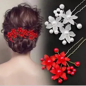 SHINESTATION - Tusuk Konde Cantik Mahkota Rambut Bunga Mutiara Style Gaya FAshion Wanita Korea