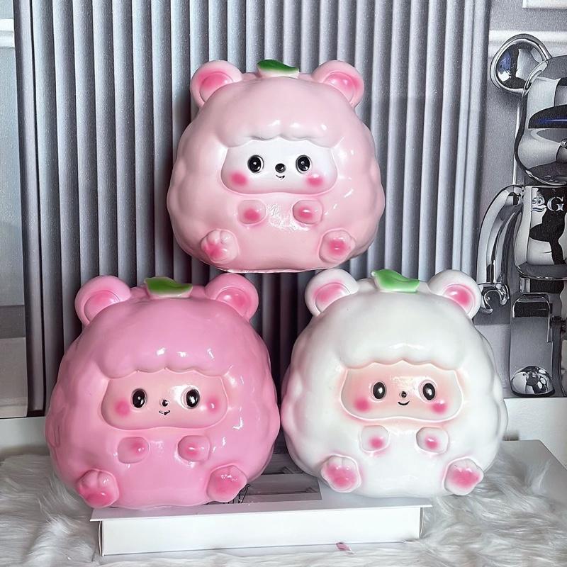 Heo Đất Tiết Kiệm Cừu Lá/Ống Heo Tiết Kiệm Tiền - Thạch Cao/ Shop Nhi Heo Xinh