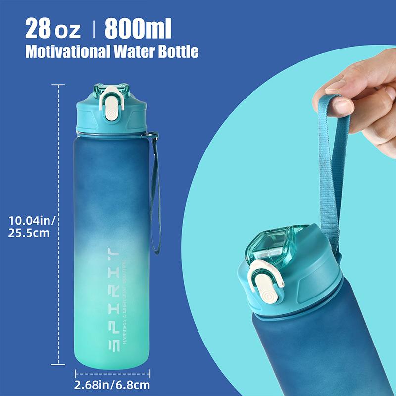 Product Introduction of Bình Nước Thể Thao, Dung Tích Lớn 800ml / 28oz, Chống Rò Rỉ, Cốc Nhựa Đầy Màu Sắc, Thích Hợp Để Uống Nước, Lý Tưởng Cho Du Lịch Ngoài Trời, Cầm Tay, Thích Hợp Cho Phòng Tập Gym Thể Dục Và Thể Dục, Bình 27