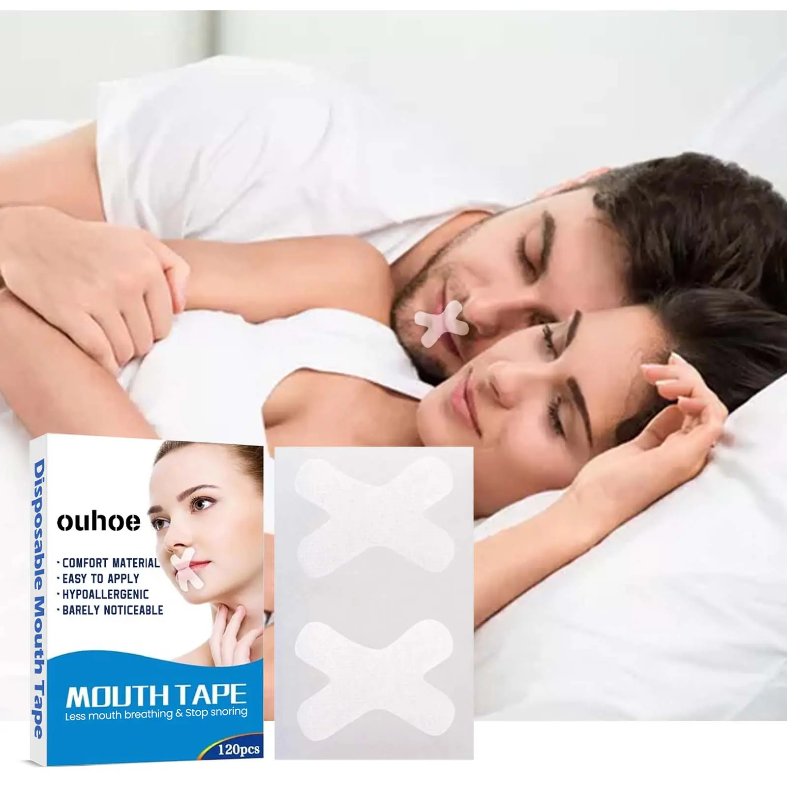 100% Original Brand Ouhoe Snoring Soothing Oral Tape Anti Ventilation Nasal Care
